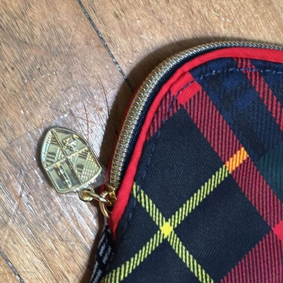 Estée Lauder Plaid Red Green and Yellow Tartan Print Cosmetic Makeup Bag - Picture 2 of 6